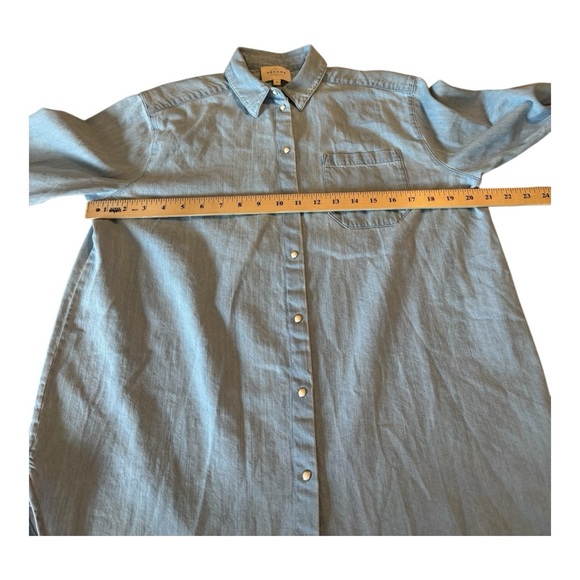 Sezane Light Denim Max Snap Button Chest Pocket Shirt Womens Size 32 US 0 XXS - Picture 13 of 16